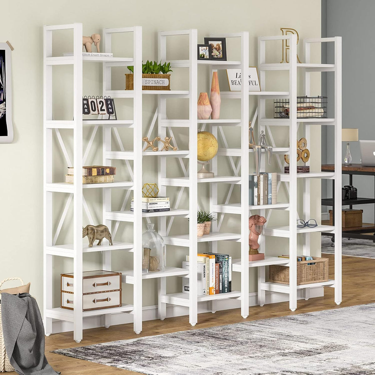 86 Inch 5 Tier Bookcase with 23 Shelves A207