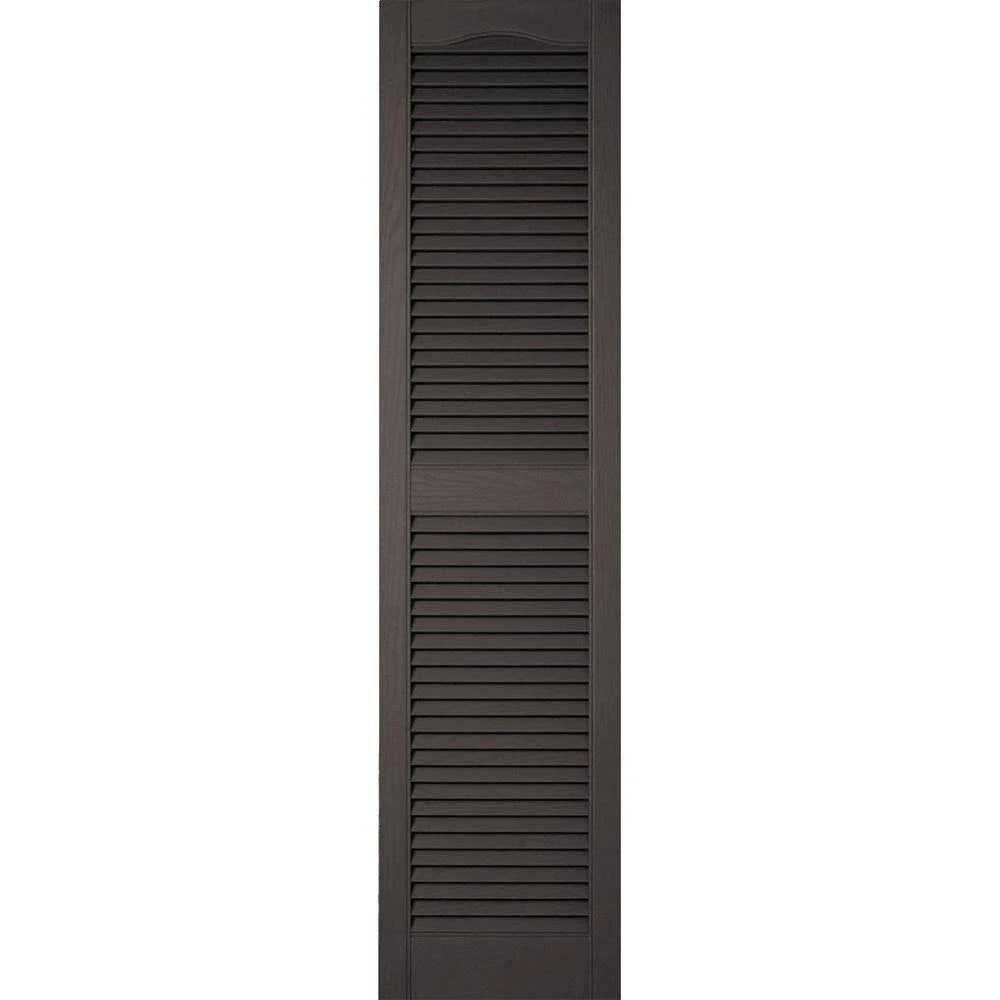 Vinyl Cathedral Top Open Louver Shutters Z41251