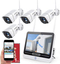 1080P Wireless Security Camera System 8CH with 4 Cameras and 12 Inch Monitor N26608