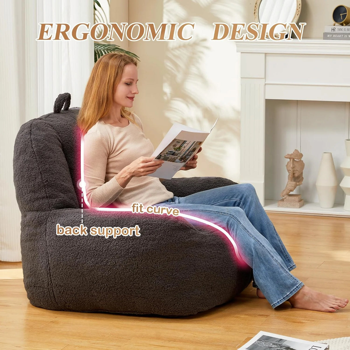 Lazy Sofa Beanbag Chair with High Density Foam Filling Z301444