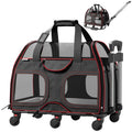 Pet Carrier with Removable Wheels and Double Telescopic Handle H241606