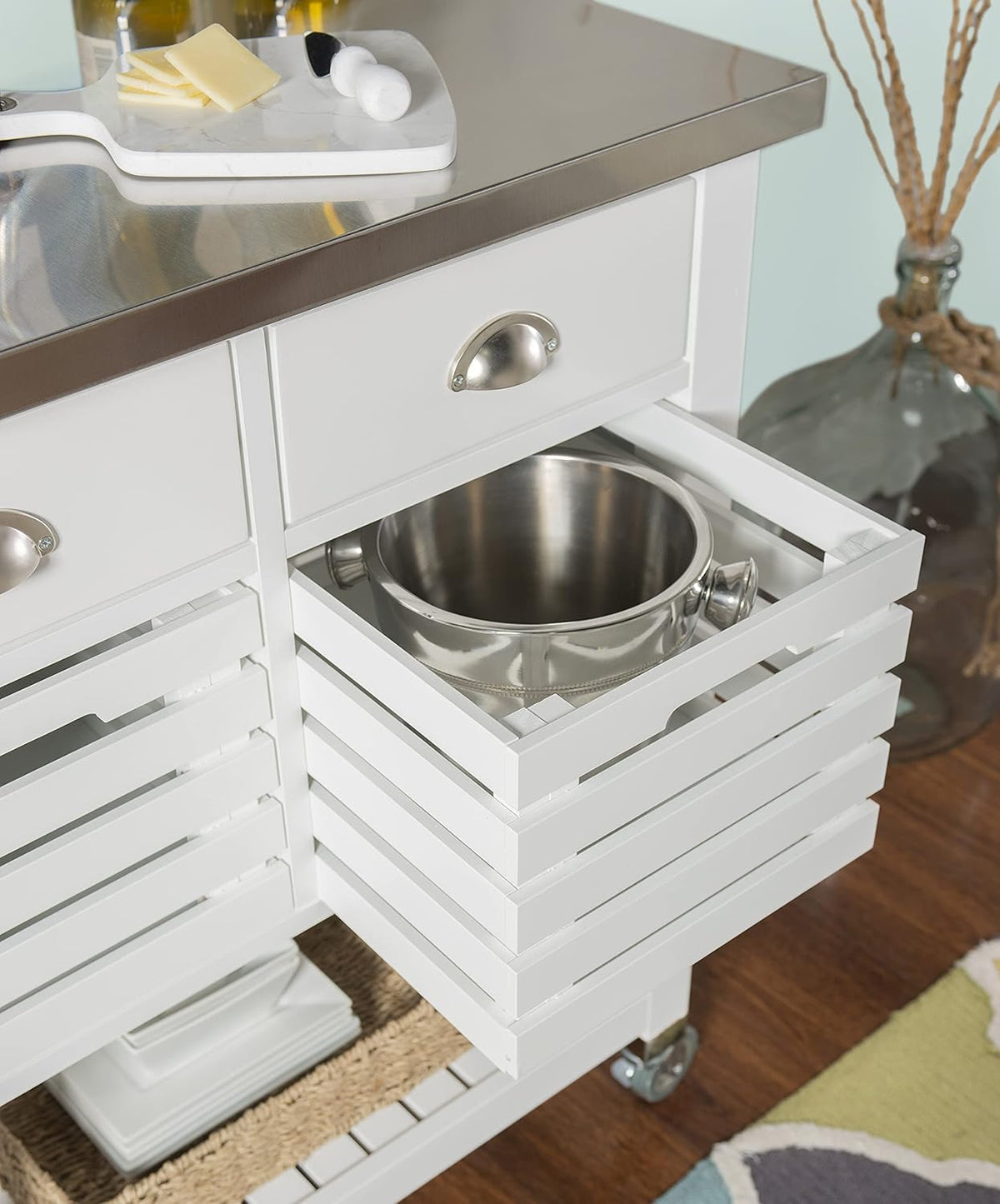White Kitchen Cart V259