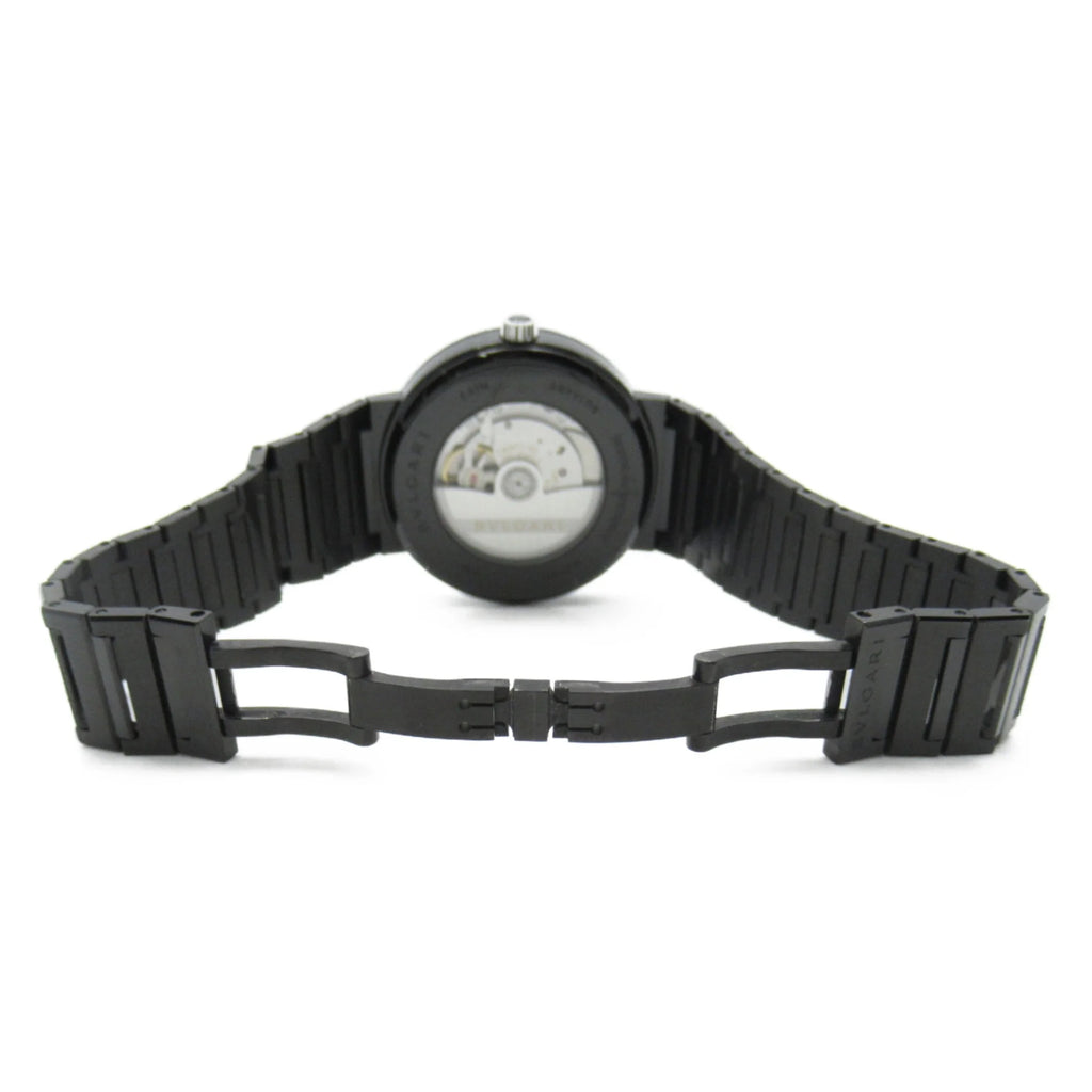 Pre-Owned Black Stainless Steel Mechanical Automatic Wrist Watch W5424