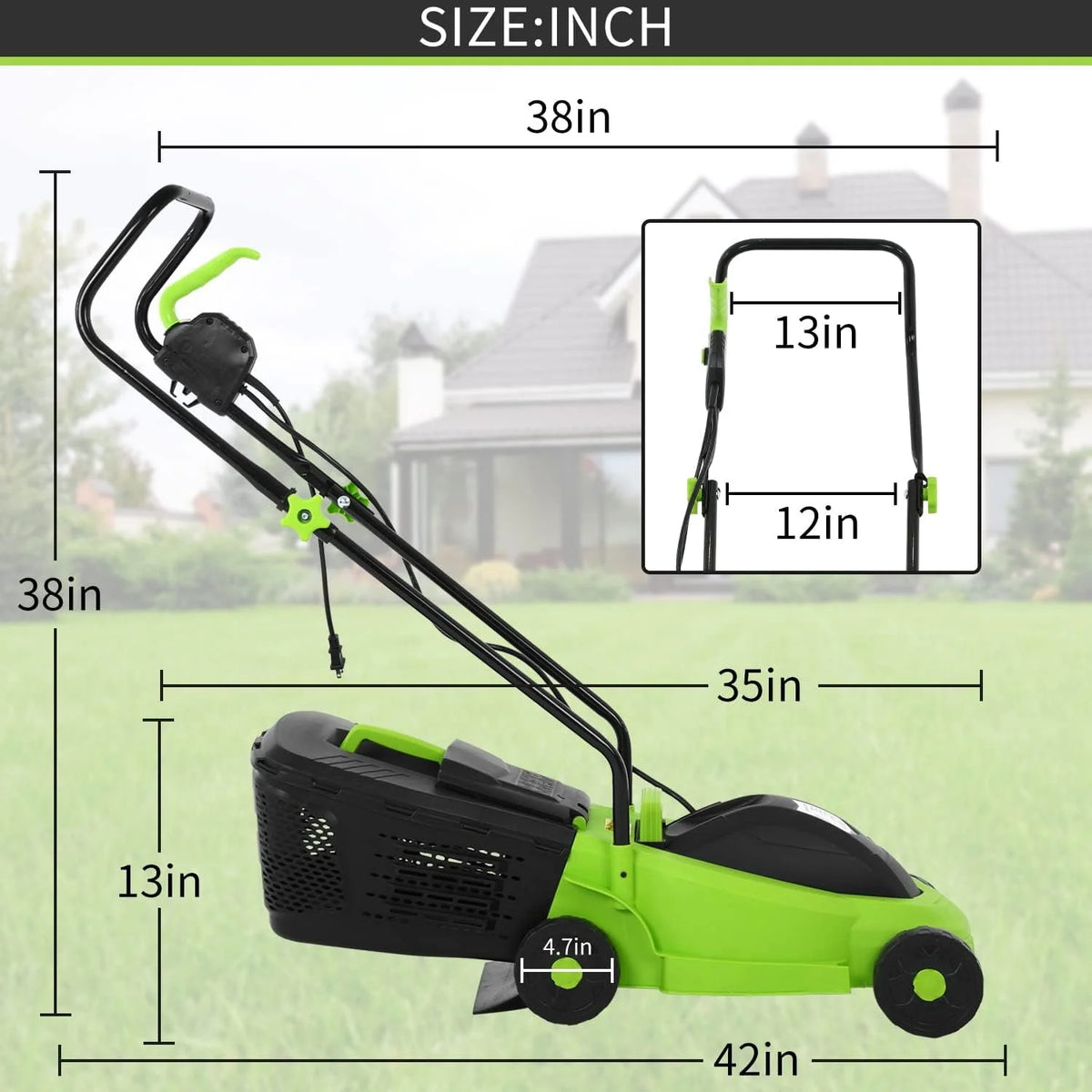 13-inch 12-Amp Electric Lawn Mower with 25L Collection Box W119309