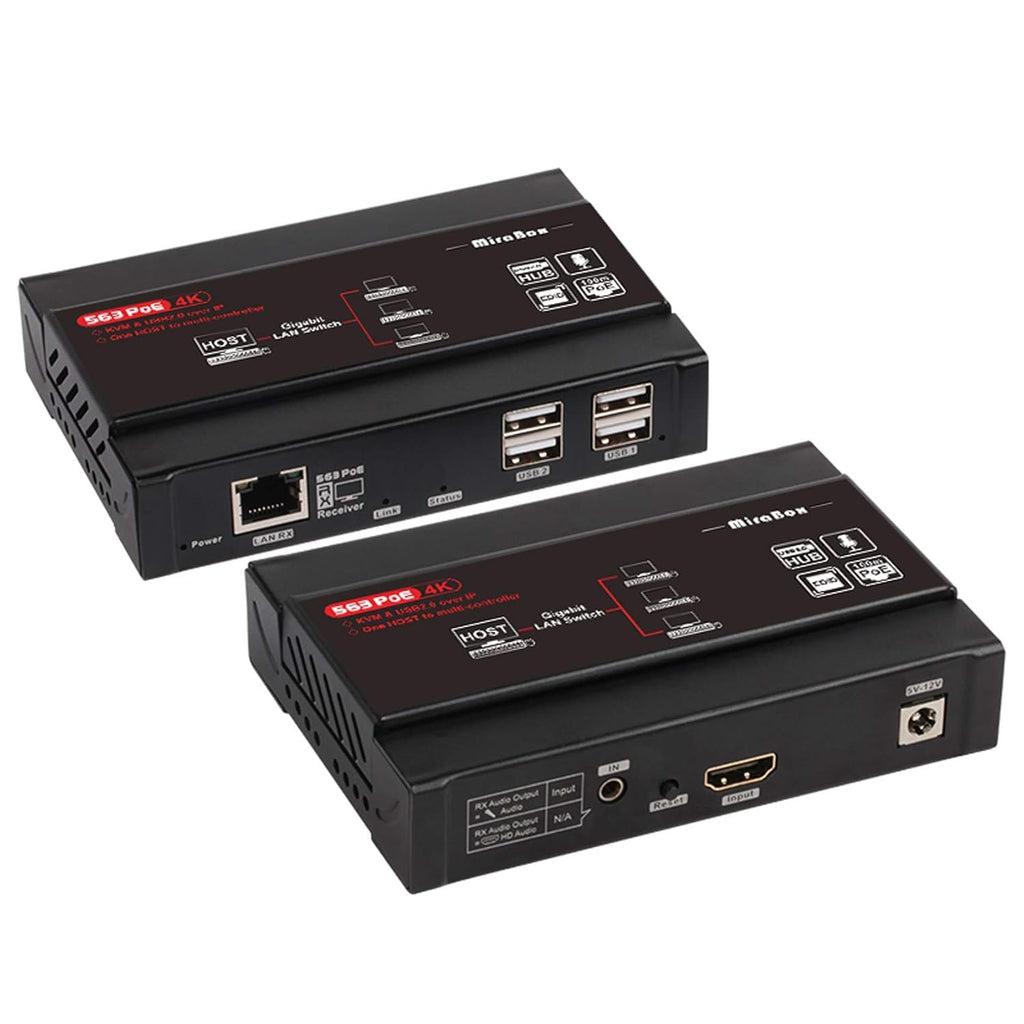 HDMI USB KVM Extender, 80m 1080P@60Hz Over Rj45 Cat5e Cat6, USB2.0 * 2, Transmitter and Receiver X32849