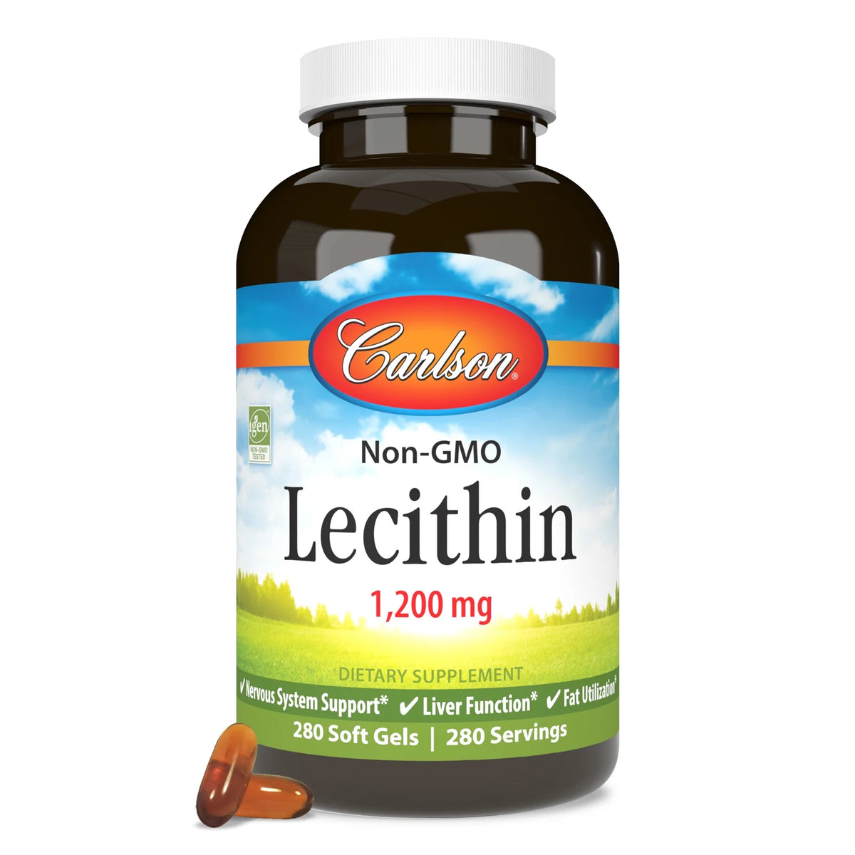Lecithin 1200 mg Non-GMO 280 Softgels Y394