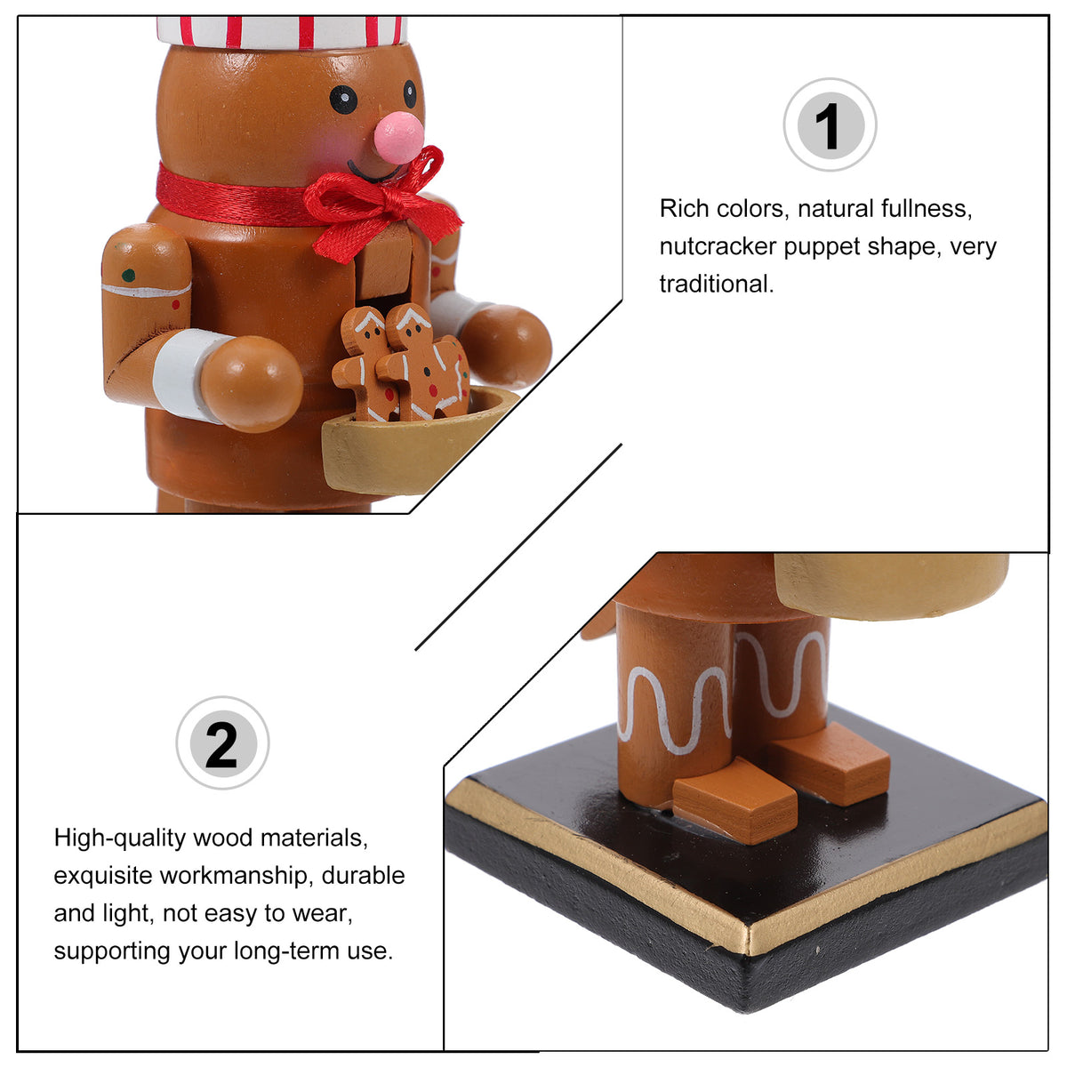 Wooden Nutcracker Gingerbread Man Christmas Tree Ornament C99847