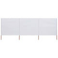 3-Panel Wind Screen Fabric 400x80 cm Sand White T534955