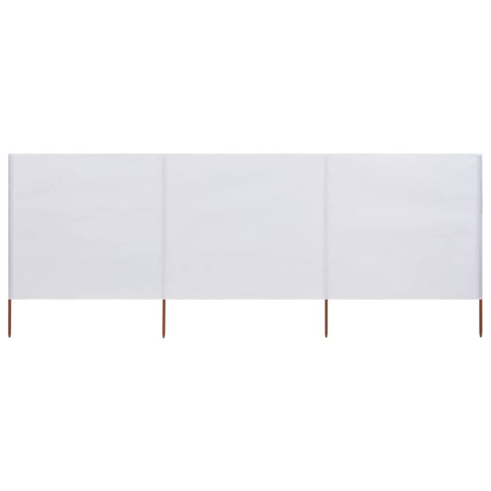 3-Panel Wind Screen Fabric 400x80 cm Sand White T534955