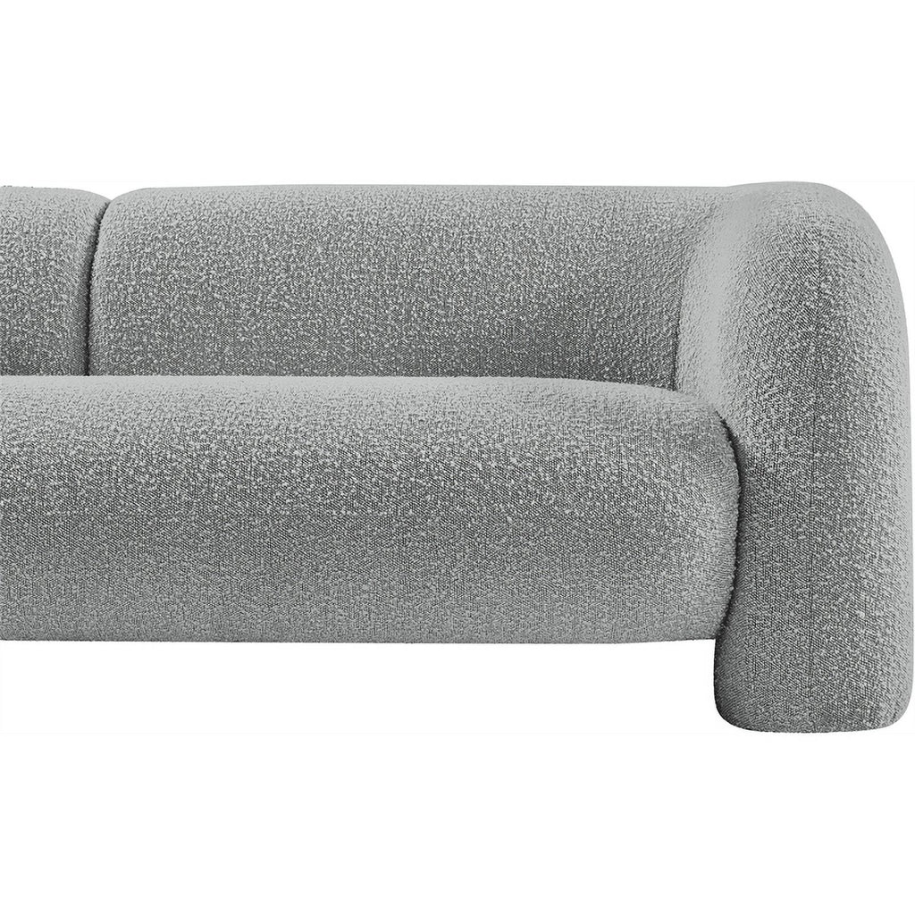 Grey Boucle Fabric Loveseat R54794