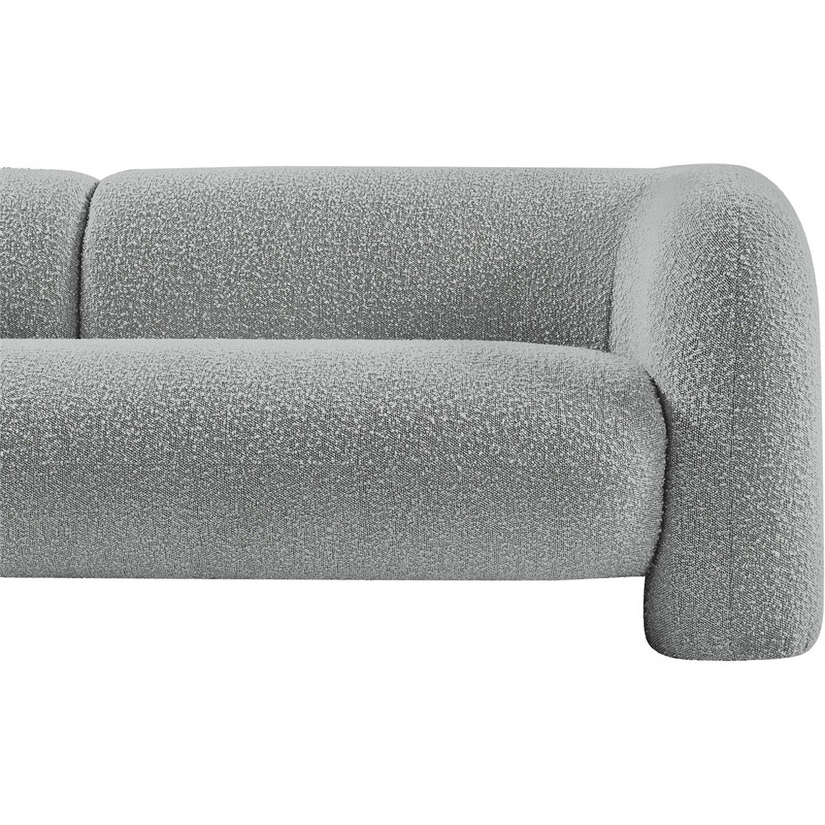 Grey Boucle Fabric Loveseat R54794