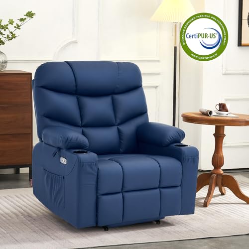 Power Lift Recliner Chair with Extended Footrest Faux Leather L494