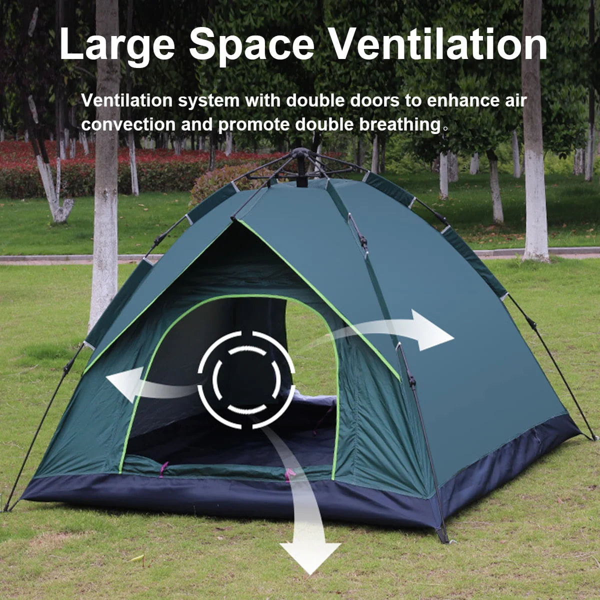3-4 Person Automatic Popup Camping Tent with Carry Bag M817654
