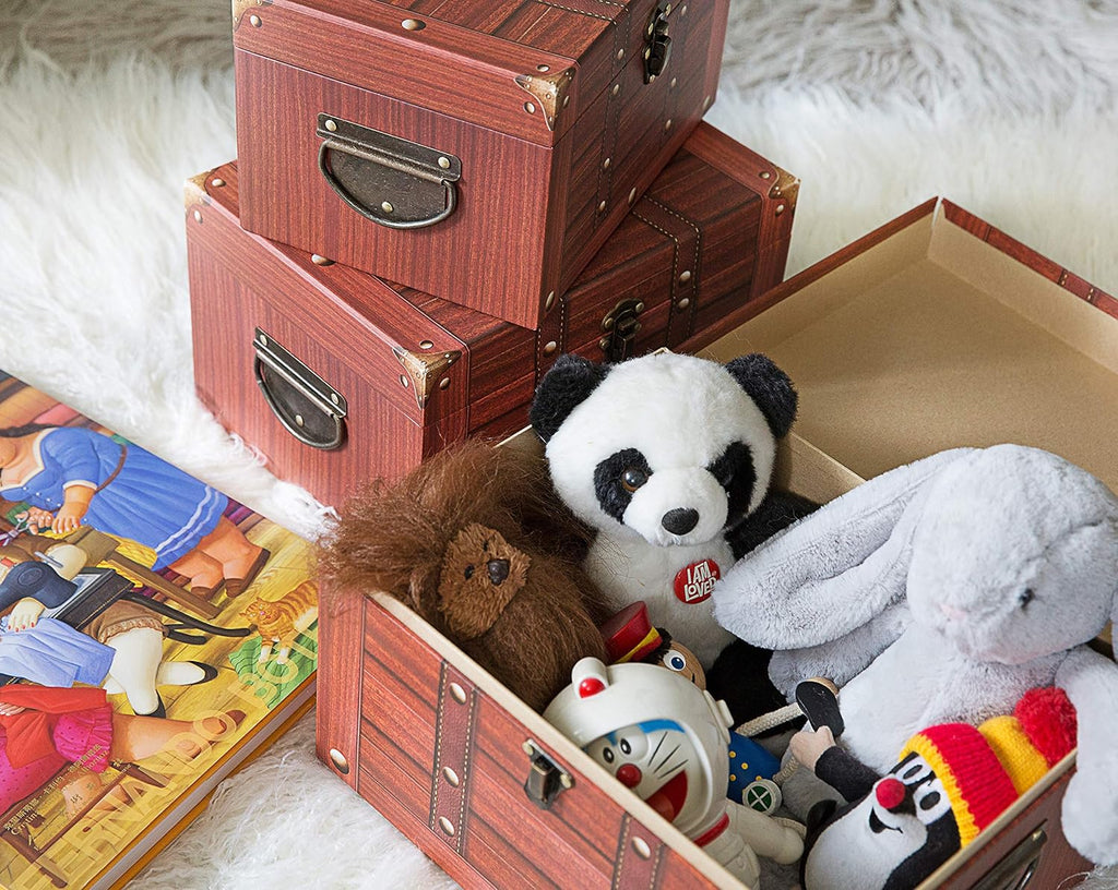 Decorative Cardboard Storage Trunk Set of 3 I5826