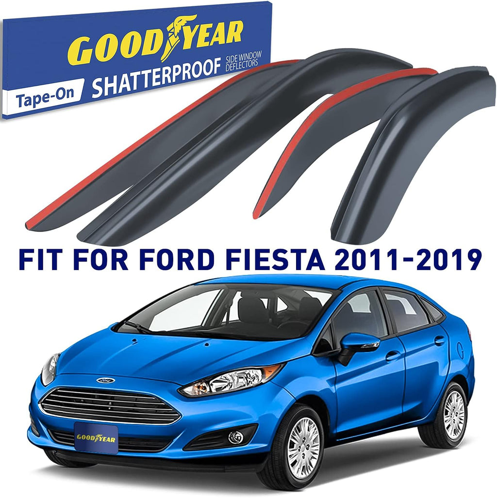 4 Pieces Tape-on Side Window Deflectors for Ford Fiesta Sedan U318