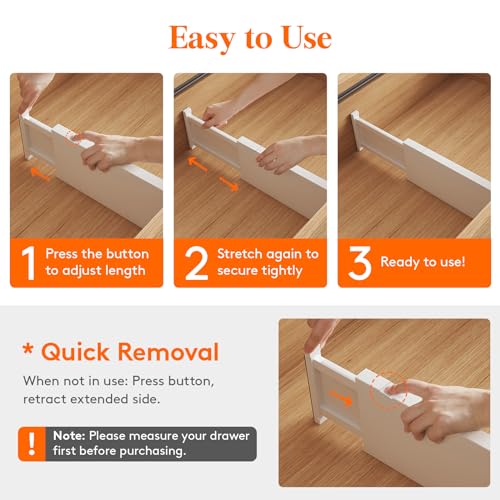 8 Pack 5" High Adjustable Drawer Dividers W7727