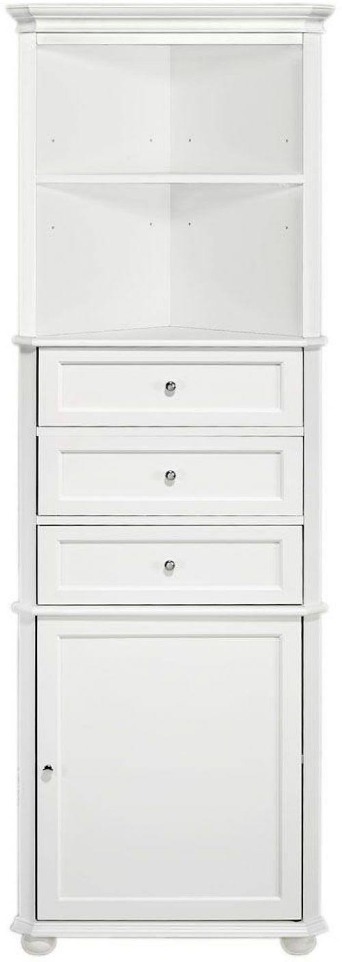 White 3 Drawer Linen Bath Cabinet T791