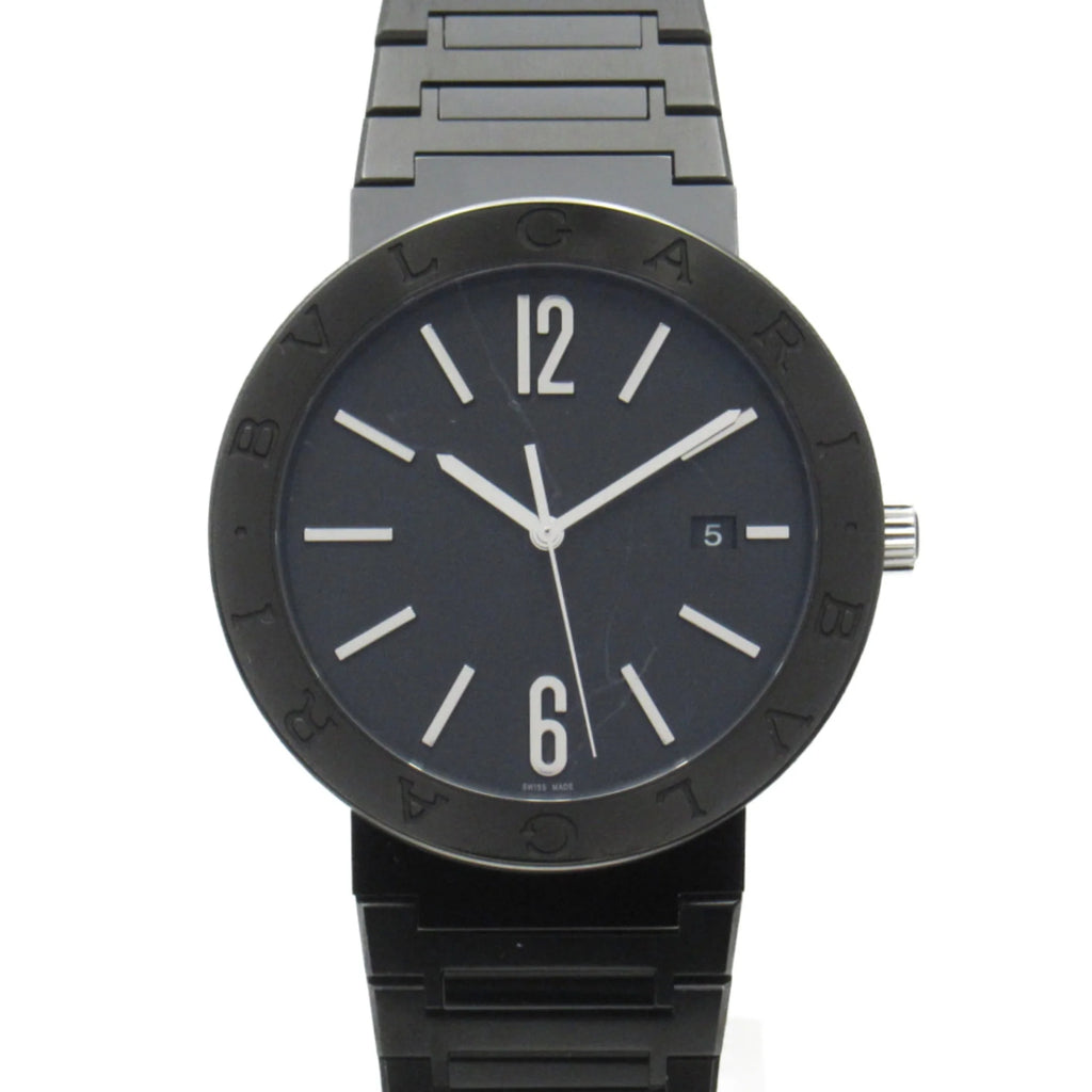 Pre-Owned Black Stainless Steel Mechanical Automatic Wrist Watch W5424