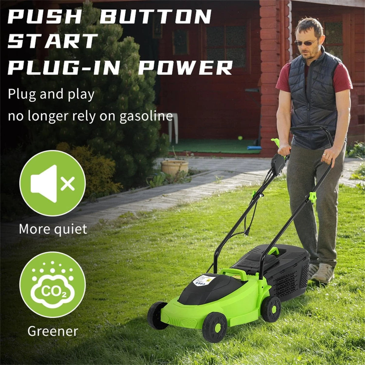 13-inch 12-Amp Electric Lawn Mower with 25L Collection Box W119309