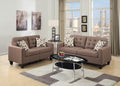 2pc Sofa Set in Light Coffee Polyfiber Z80406
