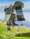 Folding Camping Chair with Canopy and Cup Holder U5776