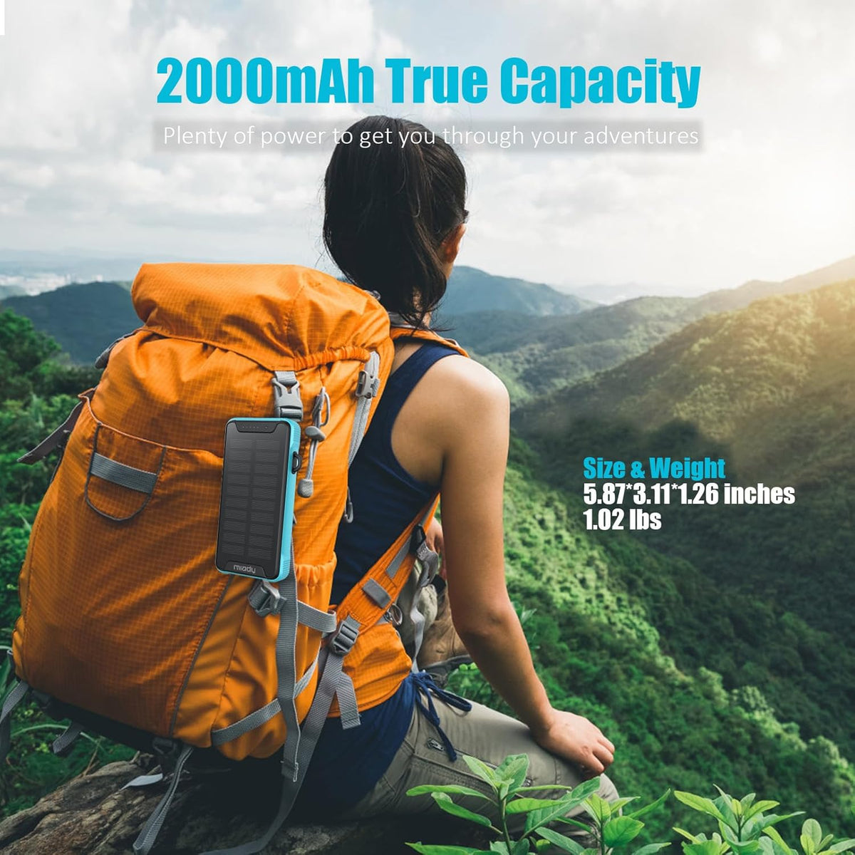 20000mAh Wireless Solar Power Bank USB-C 20W Fast Charging Waterproof Compact Portable Charger Y94712