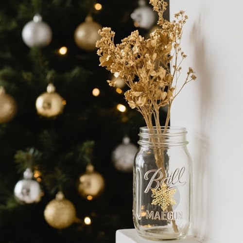 1000Pcs Clear Gold Foil Snowflake Stickers Roll V634877