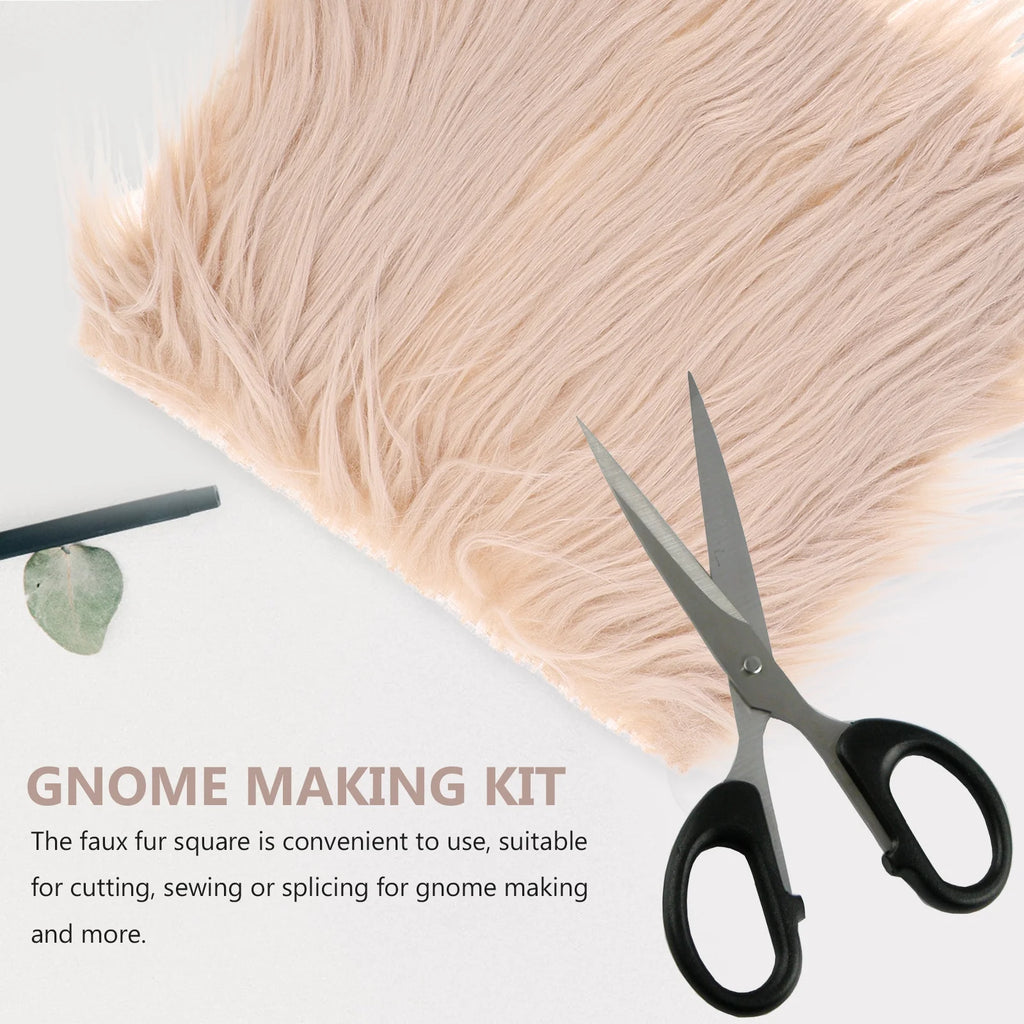 4 Sets DIY Gnome Doll Making Supplies with Faux Fur Fabric and Wooden Balls O228752