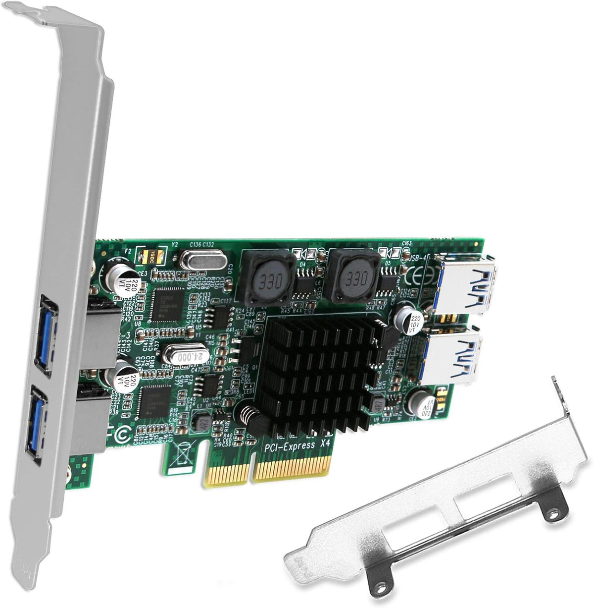 4 Port PCIe USB 3.0 Card Adapter, Pack of 2 K636098