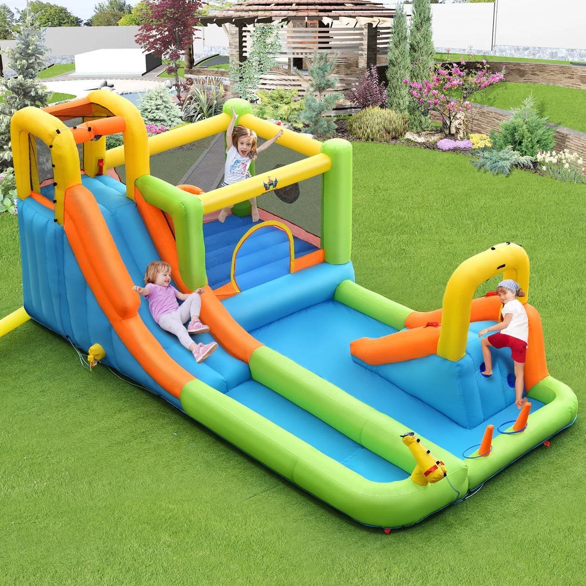 Inflatable Water Slide Park Bounce House Climbing Wall K901376