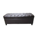 Tufted Brown PU Leather Storage Bench K66564