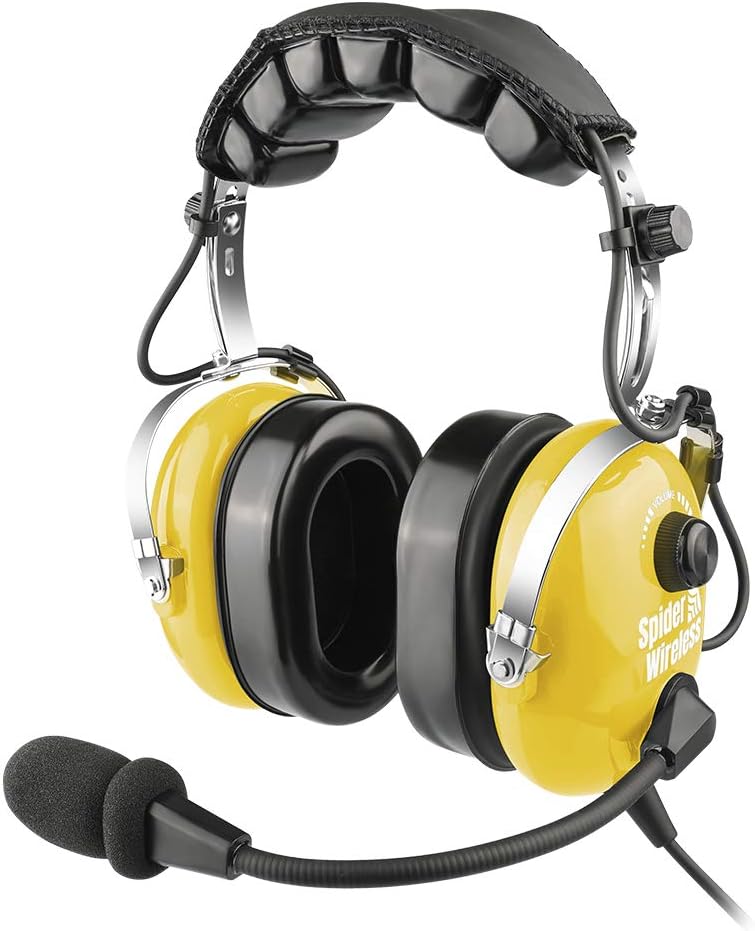 Grey Passive Noise Cancelling Aviation Headset with Carrying Case O532698