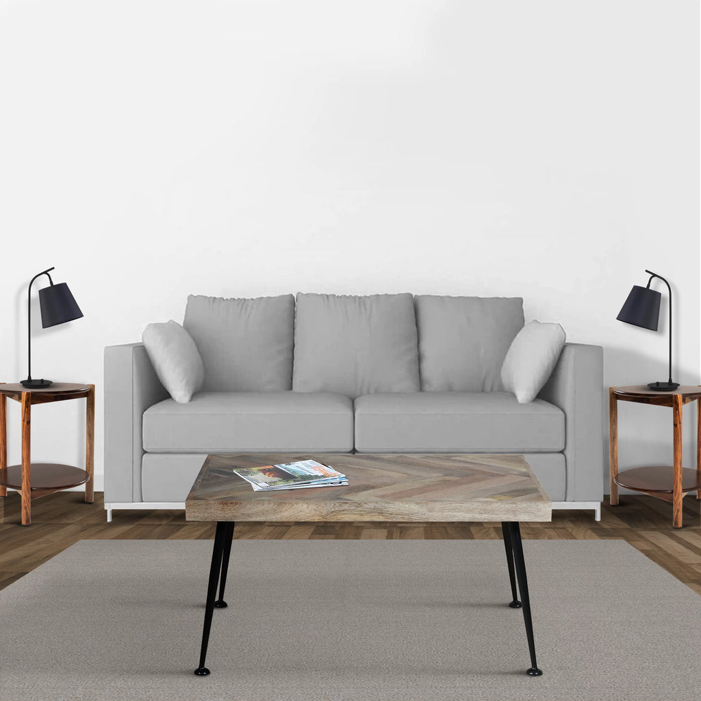 36 Inch Rectangular Mango Wood Coffee Table J6324