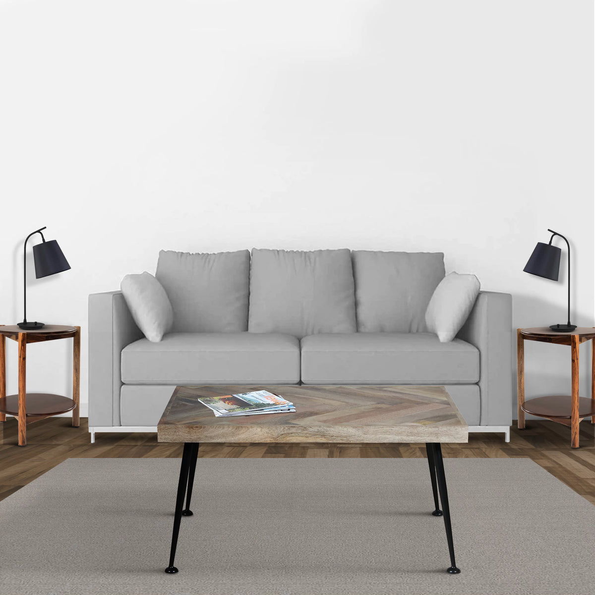 36 Inch Rectangular Mango Wood Coffee Table J6324