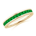 Natural Emerald Ring in 14K Yellow Gold, Size 6, 2mm R394025