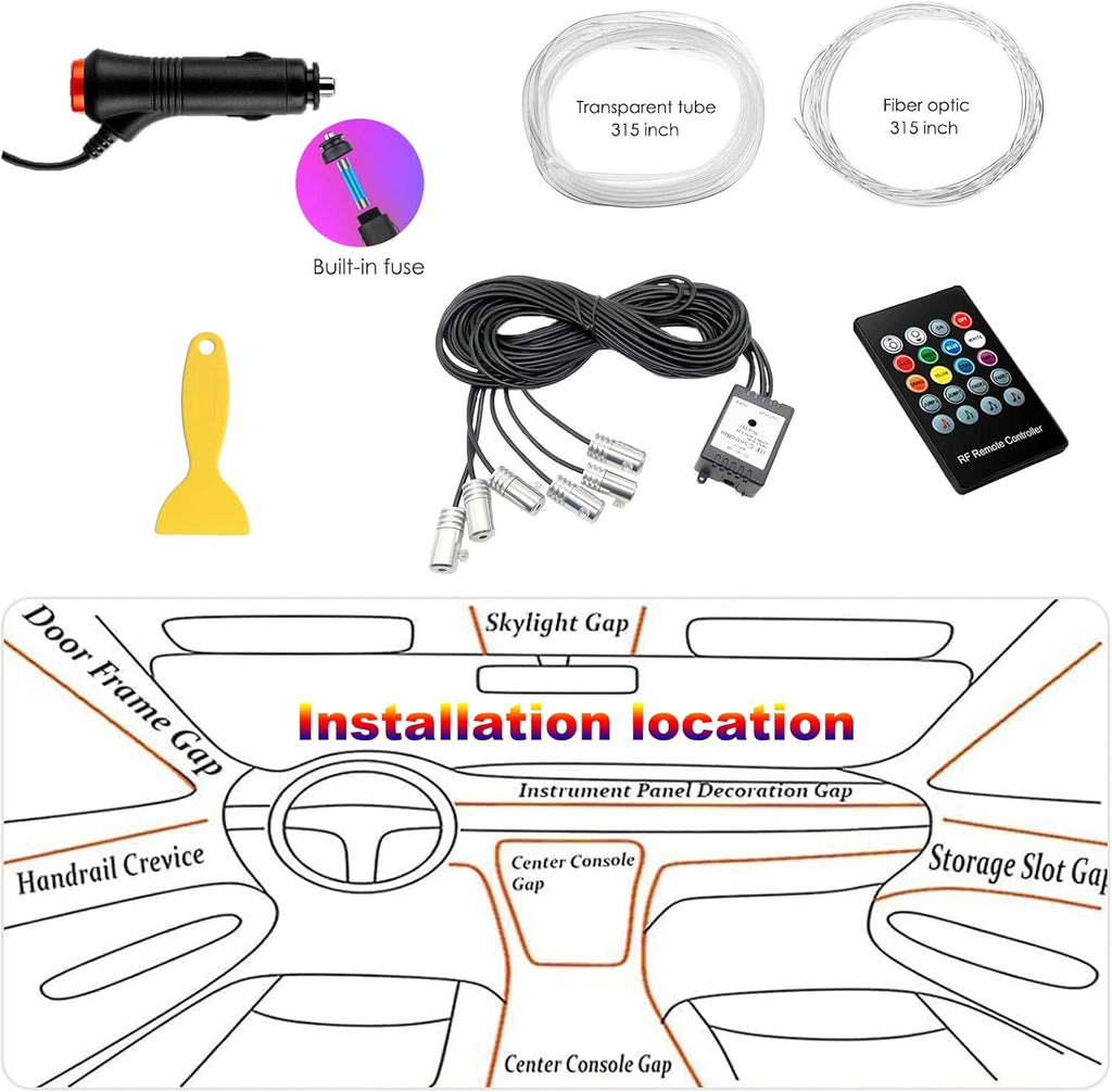 Car LED Strip Lights with Wireless APP and Remote Control H9026