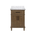24 in. W Bath Vanity with Carrara Marble Vanity Top in White K160