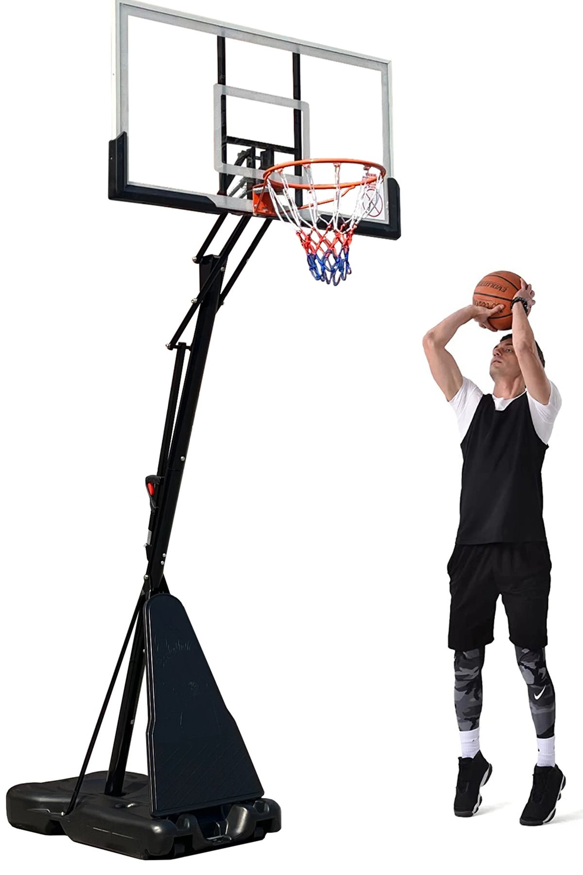 54 in. Portable Basketball Hoop System, 7.5 - 10 ft. Height Adjustable P8932