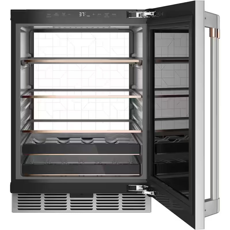 24 in. 14-Bottle Wine and 126-Can Beverage Cooler in Stainless Steel Z7668