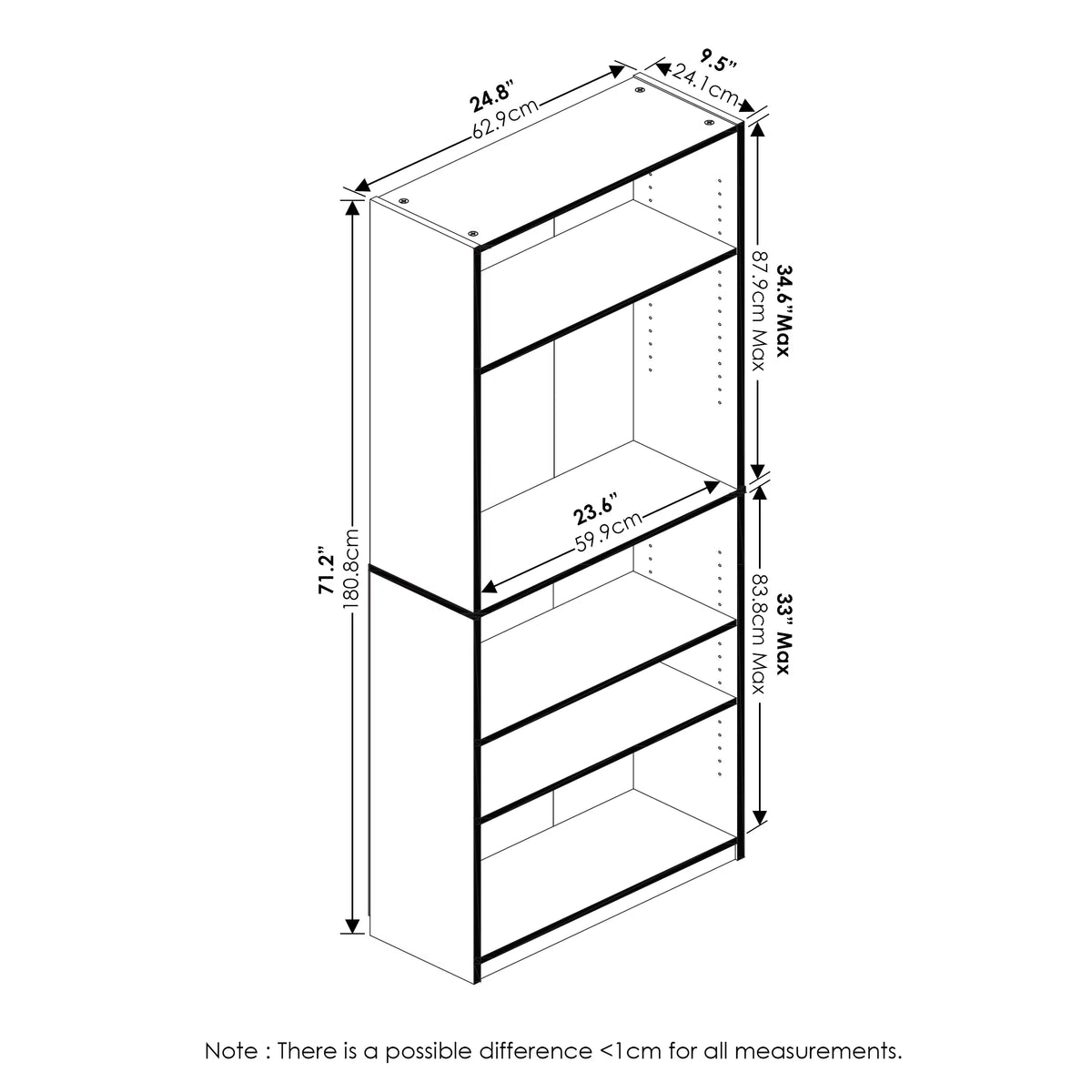 5-Shelf Bookcase T13089