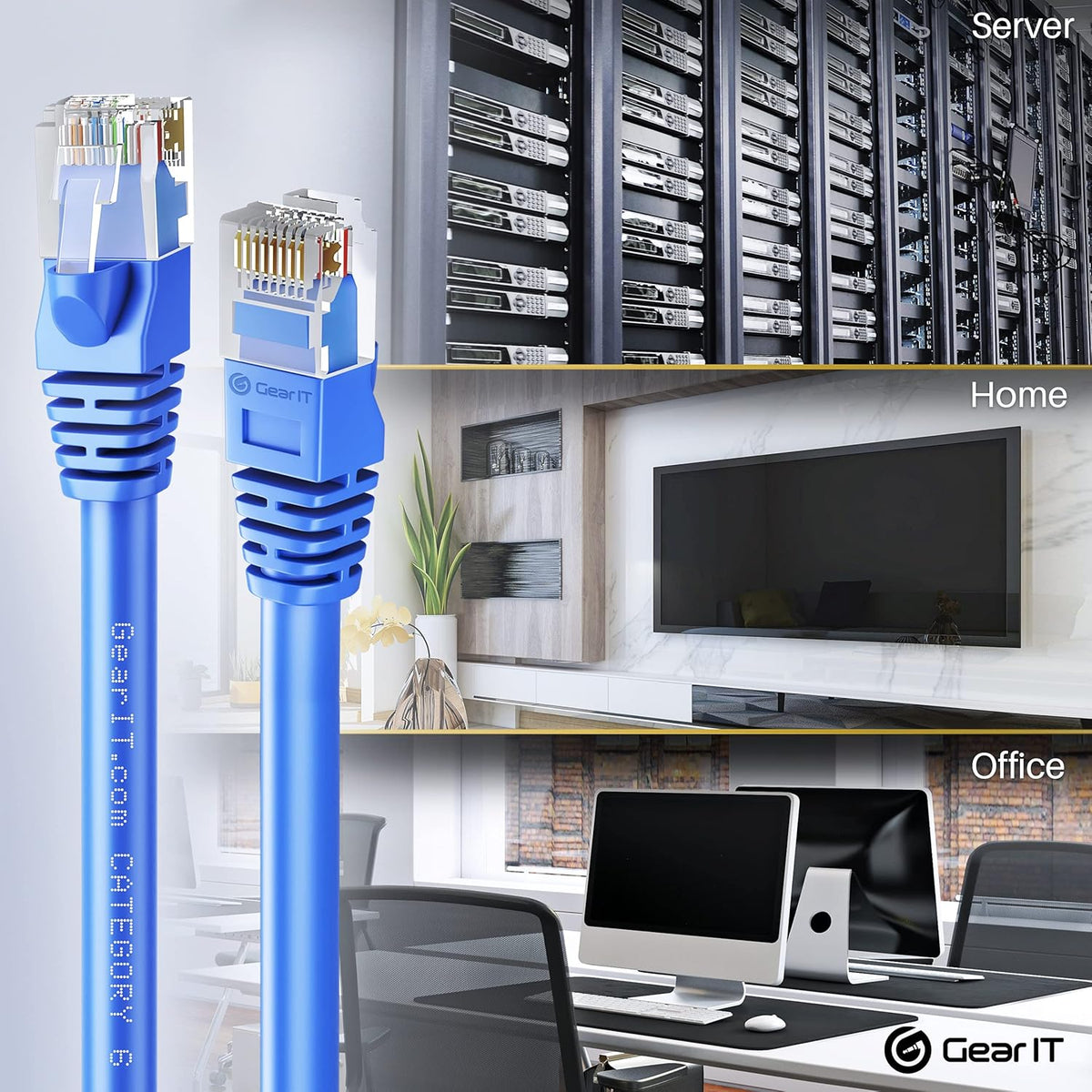 Cat 6 Ethernet Cable Snagless Patch 0.5 Feet Blue G932034
