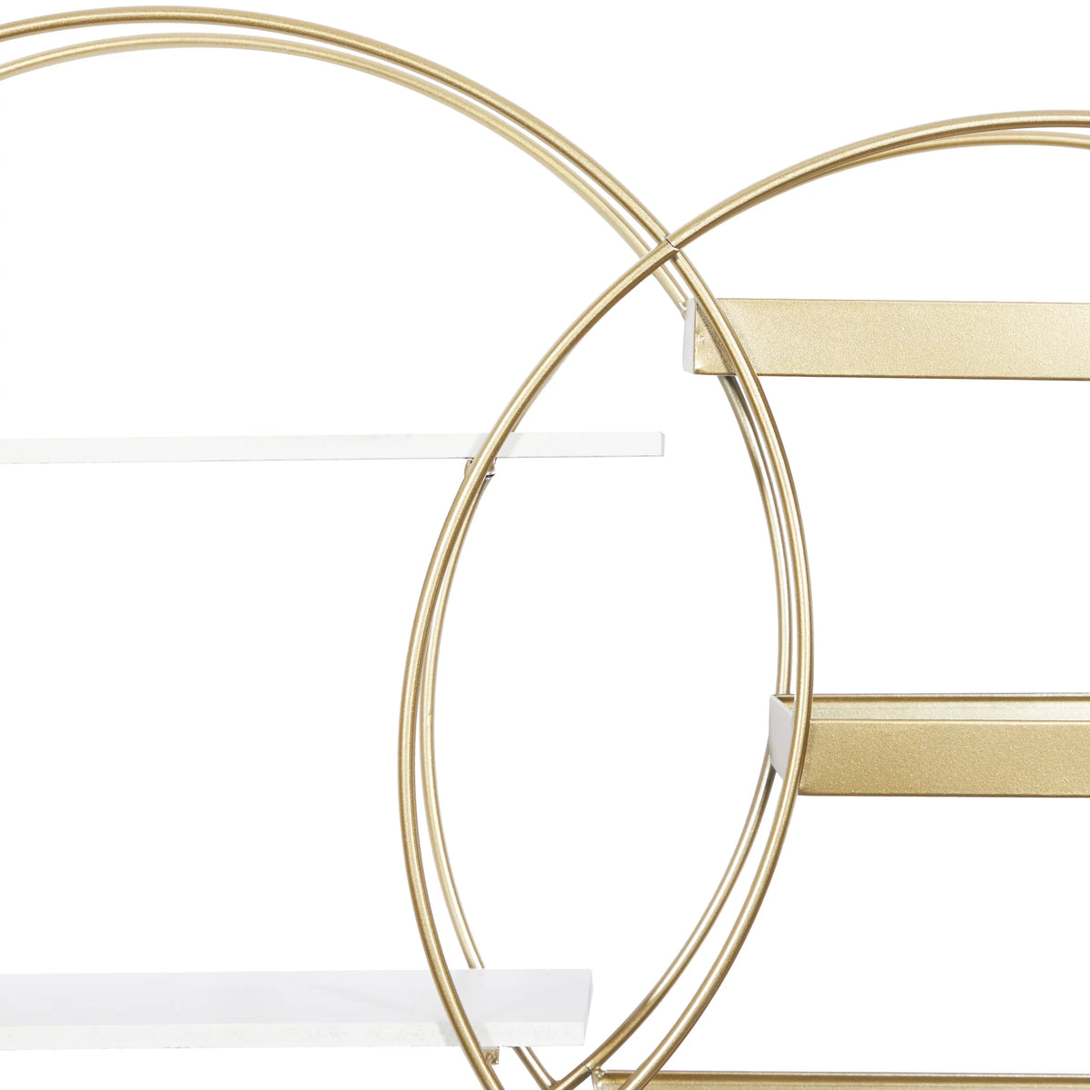 34"W 20"H MDF and Metal Contemporary Wall Shelf, Gold, 1-Piece B128452