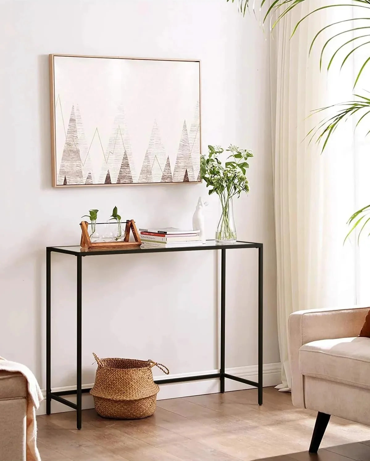 Black Glass Console Table R320