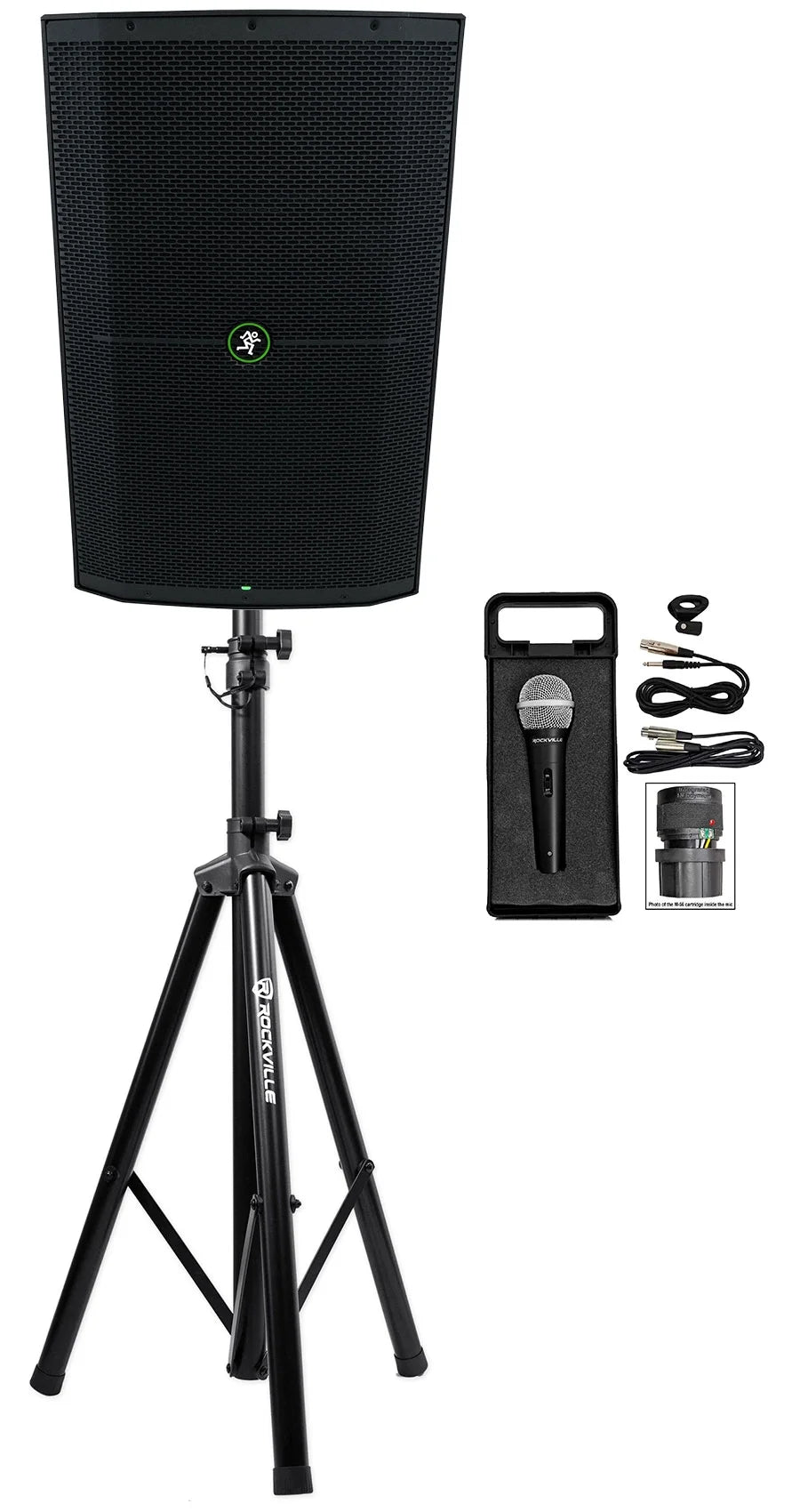15" 1400w Powered PA Speaker with Tripod Stand and Mic K7564