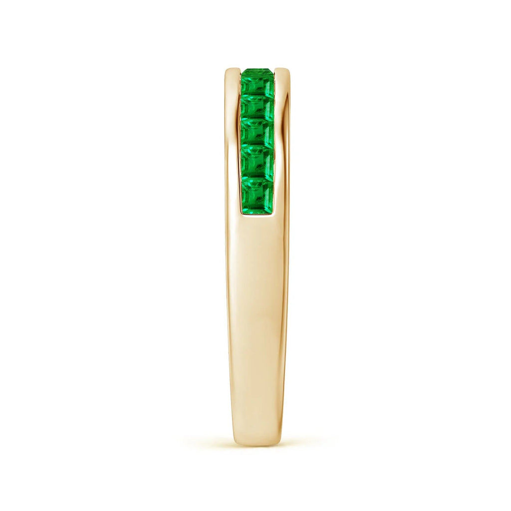 Natural Emerald Ring in 14K Yellow Gold, Size 6, 2mm R394025