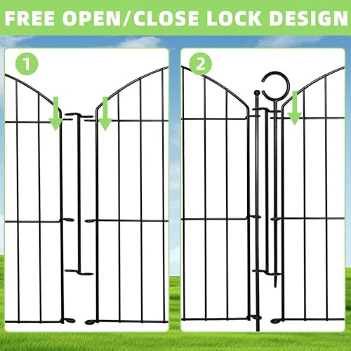 Rustproof Metal Decorative Garden Fence 10 Pack M674680