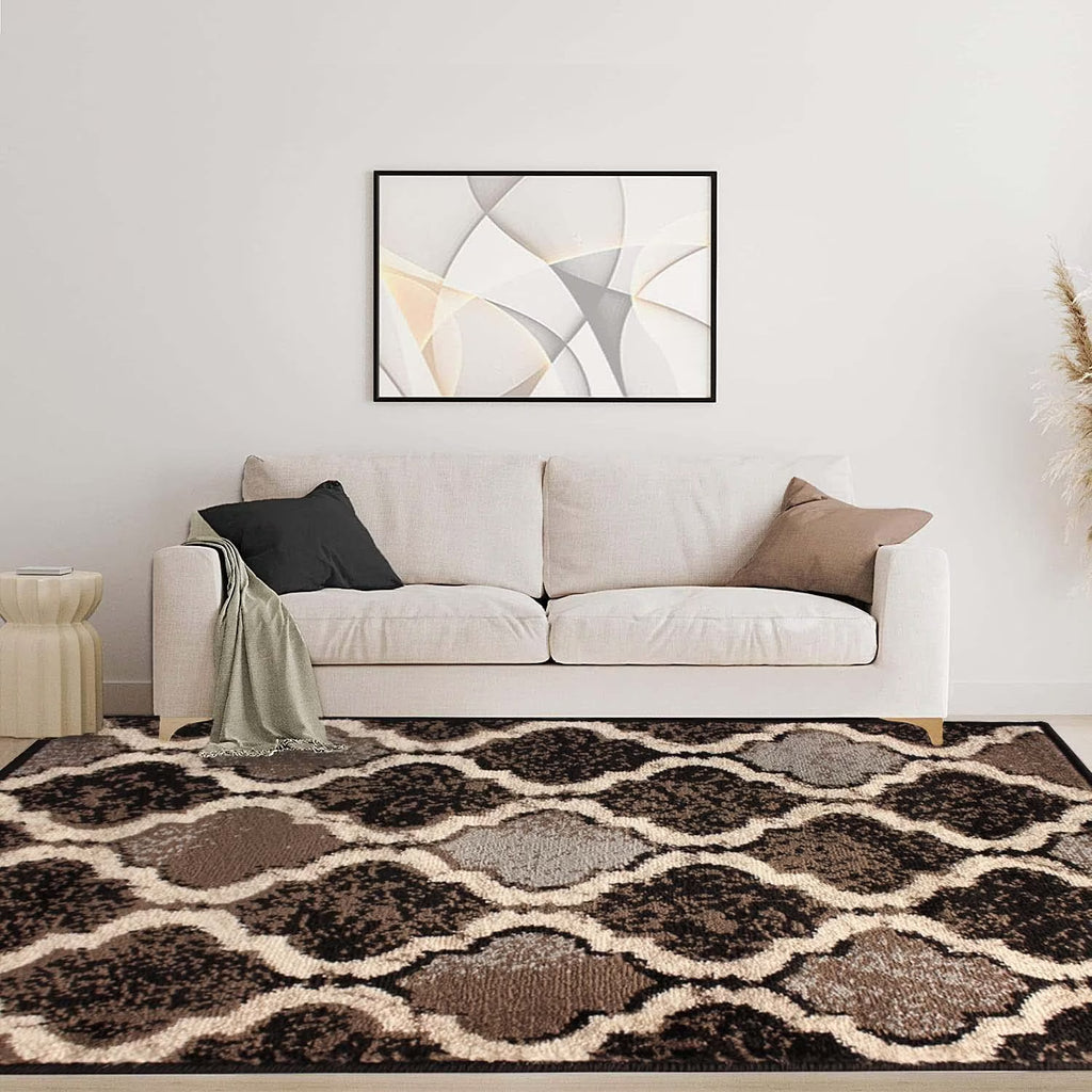 Chocolate 5' X 8' Jute Backing Area Rug B42001