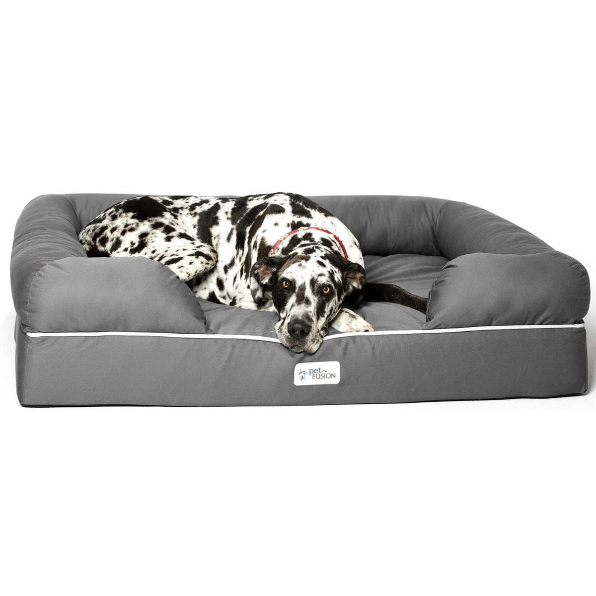 Jumbo Brown Memory Foam Bolster Cat & Dog Bed with Removable Cover X329368