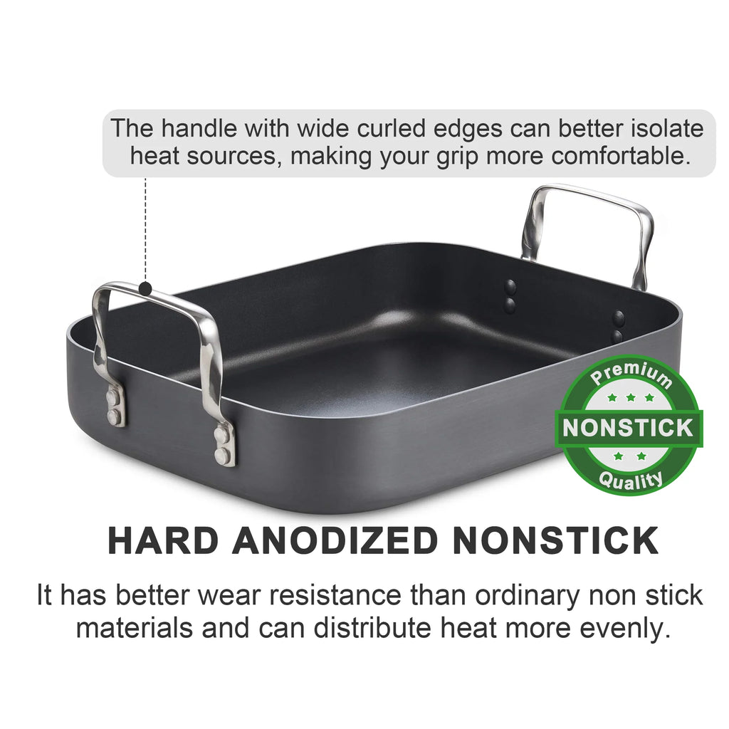 Hard Anodized Nonstick Roasting Pan with Rack J16626