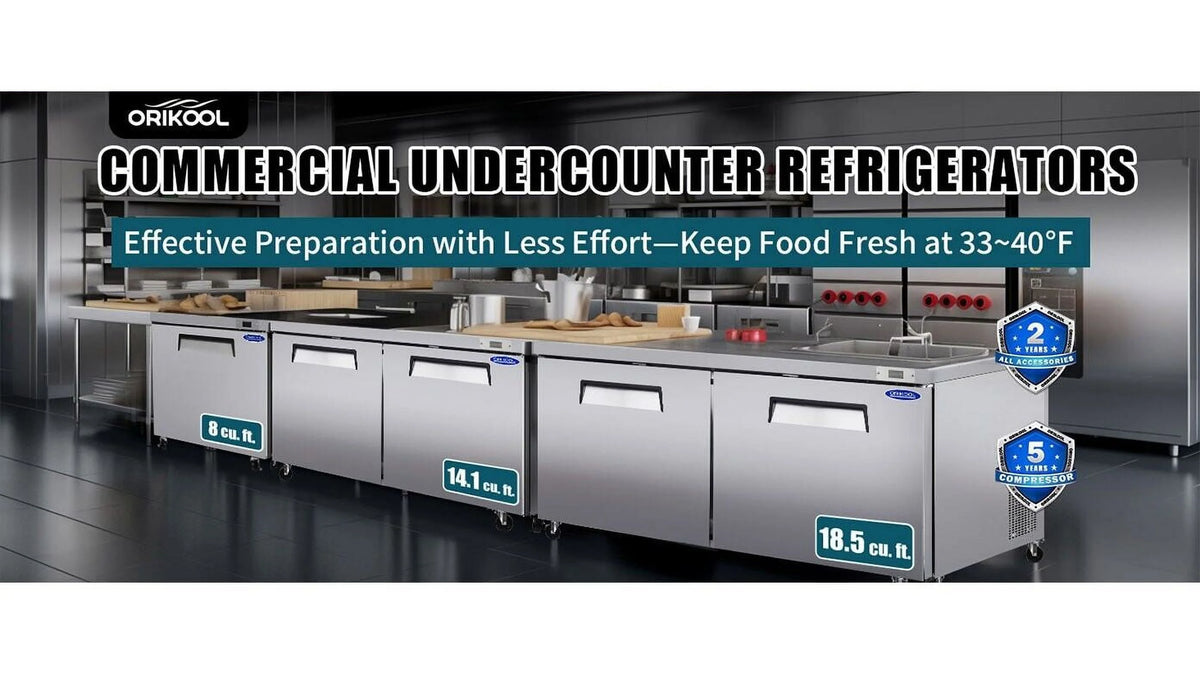 48" Undercounter Worktop Refrigerator Prep Table 14 Cu.Ft 2 Door L744070
